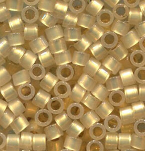 11/0 Delica 24Karat Gold Lined Cream Opal 230