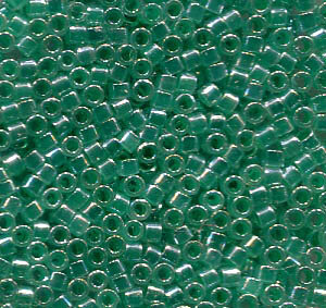 11/0 Delica Lined Crystal/Green Aqua Lüsternd 238