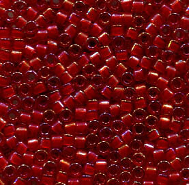 11/0 Delica Cider Red Lined Red AB 295