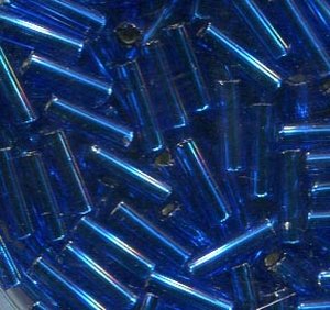 7mm Stiftperlen Blau mit Silbereinzug 67300