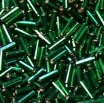 7mm Stiftperlen Tannengrün mit Silbereinzug