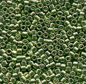 11/0 Delica Galvanized Light Green Dyed  413