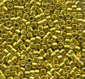 11/0 Delica Galvanized Dark Yellow 424
