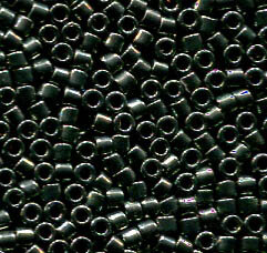 11/0 Delica Galvanized Grey/Green Dyed 457