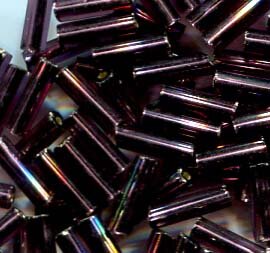 7mm Stiftperlen Aubergine mit Silbereinzug 27060