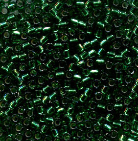 11/0 Delica Silver Lined Emerald Dyed  605