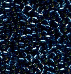 11/0 Delica Silver Lined Blue Zircon Dyed 608