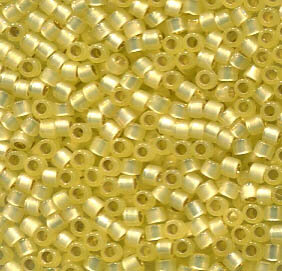 11/0 Delica Silver Lined Light Yellow/Alabaster Dyed 623