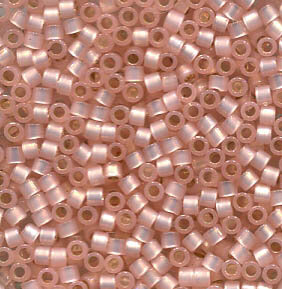 11/0 Delica Silver Lined Light Pink/Alabaster Dyed 624