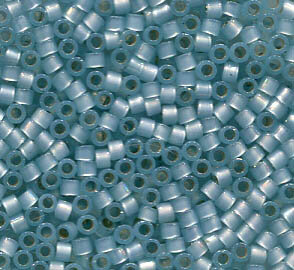 11/0 Delica Silver Lined Light Aqua/Alabaster Dyed 628