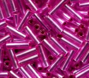 7mm Stifteperlen Rosapink mit Silbereinzug 18275