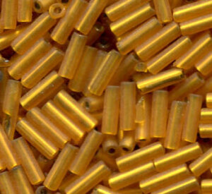 7mm Stiftperlen Safran Matt mit Sibereinzug 87060