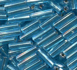 7mm Stiftperlen Türkis mit Silbereinzug 67000