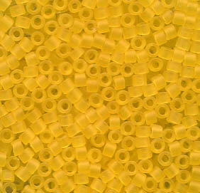 11/0 Delica Matt Transparent Yellow 743
