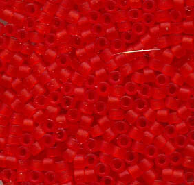 11/0 Delica Matt Transparent Light Red 745