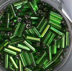 7mm Stiftperlen Grün mit Silbereinzug