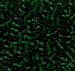 11/0 Delica Matt Transparent Green/Forest Green 767
