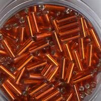 7mm Stiftperlen Orange mit Silbereinzug
