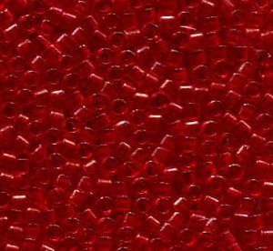 11/0 Delica Dyed Matt Transparent Red 774