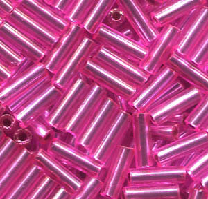 7mm Stiftperlen Rosa mit Silbereinzug 18273