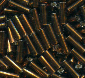 7mm Stiftperlen Braun mit Silbereinzug 17110