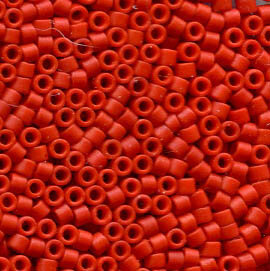 11/0 Delica Dyed Matt Opak Vermilion 795