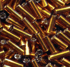 7mm Stiftperlen Goldbraun mit Silbereinzug 17090