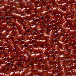 11/0 Delica Sparkling Salmon Lined Topaz 913