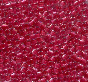 11/0 Delica Sparkling Dark Pink Lined Crystal 914