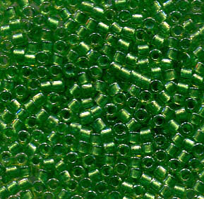 11/0 Delica Sparkling Light Green Lined Charteuse 916