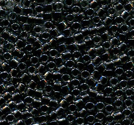 11/0 Delica Sparkling Dark Grey Lined Crystal 925