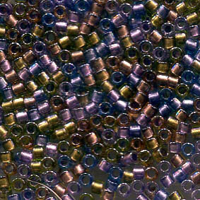 11/0 Delica Lined Purple/Bronze Mix 986