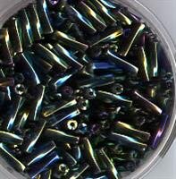 7mm Stiftperlen gedreht Rainbow Grün