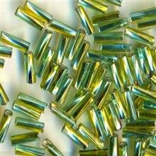 7mm Stiftperlen gedreht Metallic Grün mehrfahrbig