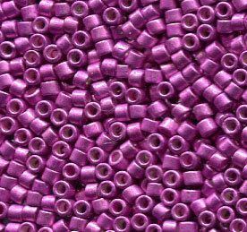 11/0 Delica Galvanized Semi Frosted Magenta 1184
