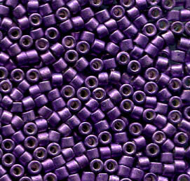 11/0 Delica Galvanized Semi Frosted Eggplant 1185