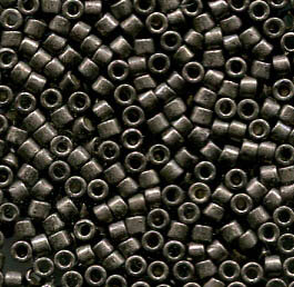 11/0 Delica Galvanized Semi Frosted Graphite 1186