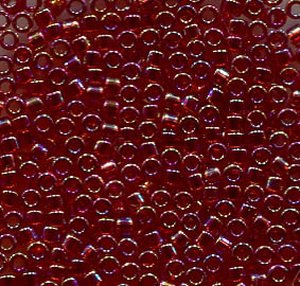11/0 Delica Transparent Dark Cranberry AB 1242