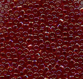 11/0 Delica Transparent Dark Cranberry AB 1242