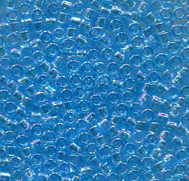 11/0 Delica Transparent Ocean Blue AB 1249