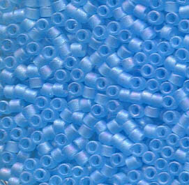 11/0 Delica Matt Transparent Ocean Blue AB 1284