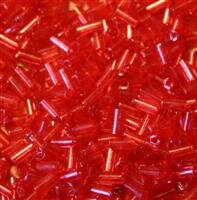 5mm Stiftperlen Erdbeerrot Transparent