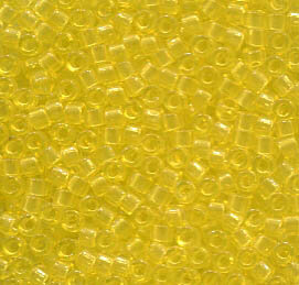 11/0 Delica Dyed Transparent Light Yellow 1301