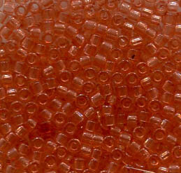 11/0 Delica Dyed Transparent Light Peach 1302
