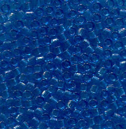 11/0 Delica Dyed Transparent Capri Blue 1318