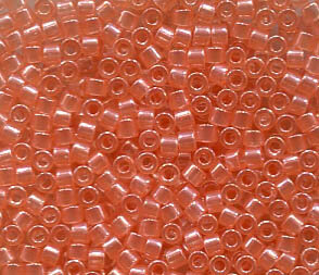 11/0 Delica Transparent Salmon Luster 1481