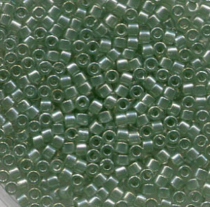11/0 Delica Transparent Light Moss Luster 1484