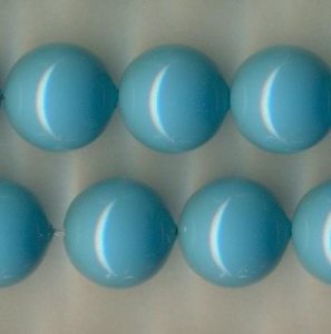 14 mm Swarovski Glaswachsperle Turquoise