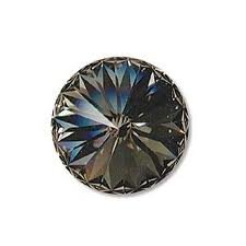 14mm Swarovski Rivoli Silver Night