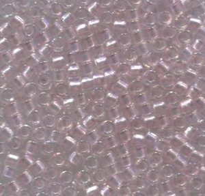 11/0 Delica Pearl Lined Transparent Pink AB  1673